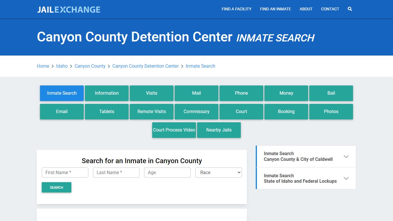 Canyon County Detention Center Inmate Search - Jail Exchange