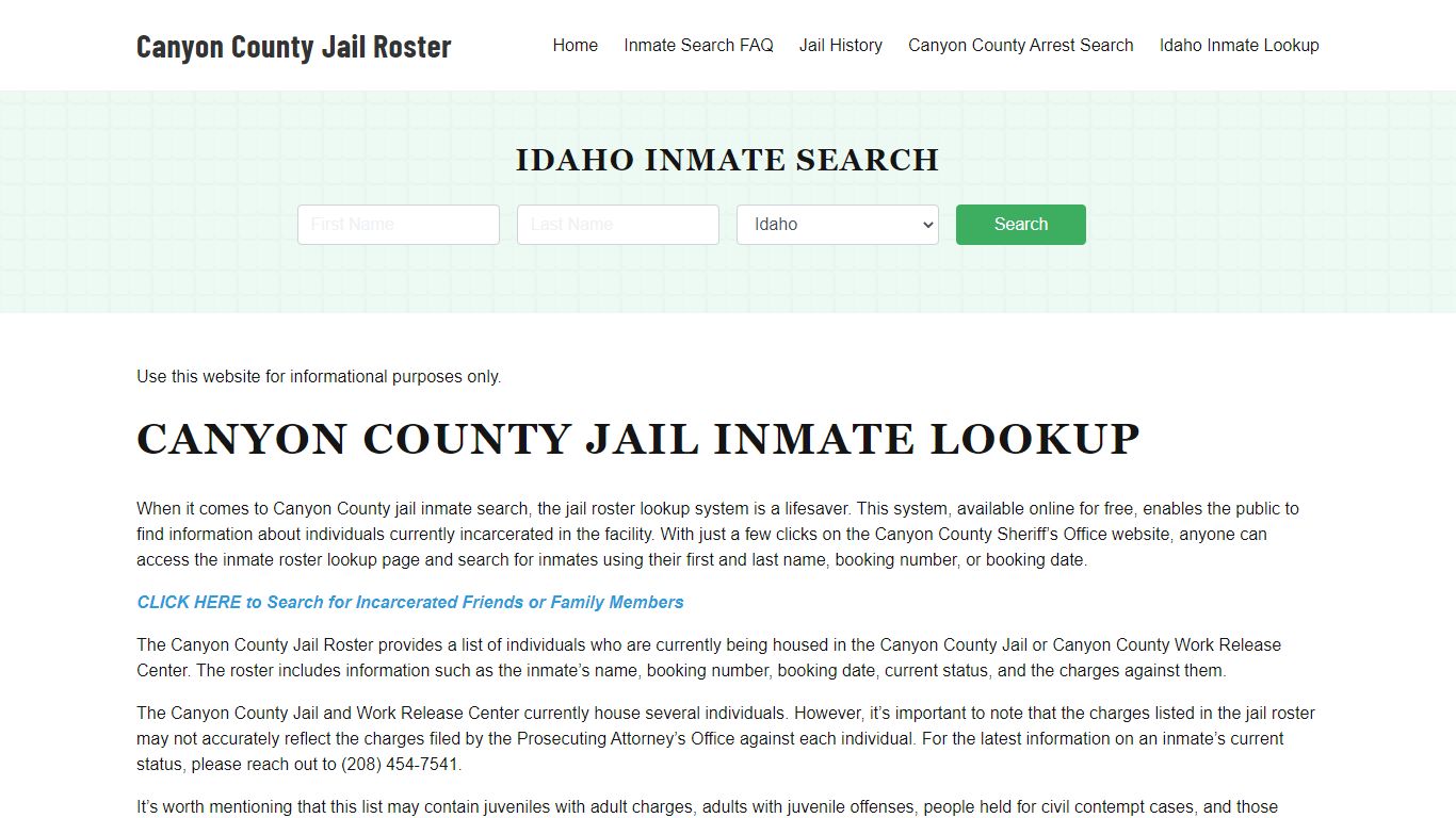 Canyon County Jail Roster Lookup, ID, Inmate Search