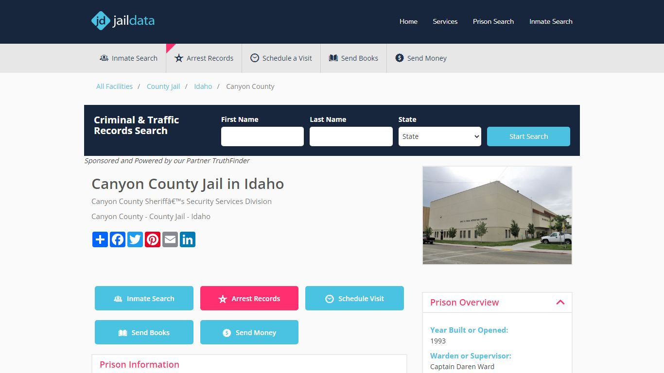 Canyon County Jail: Jail Roster, Current Arrests, Visitation ...